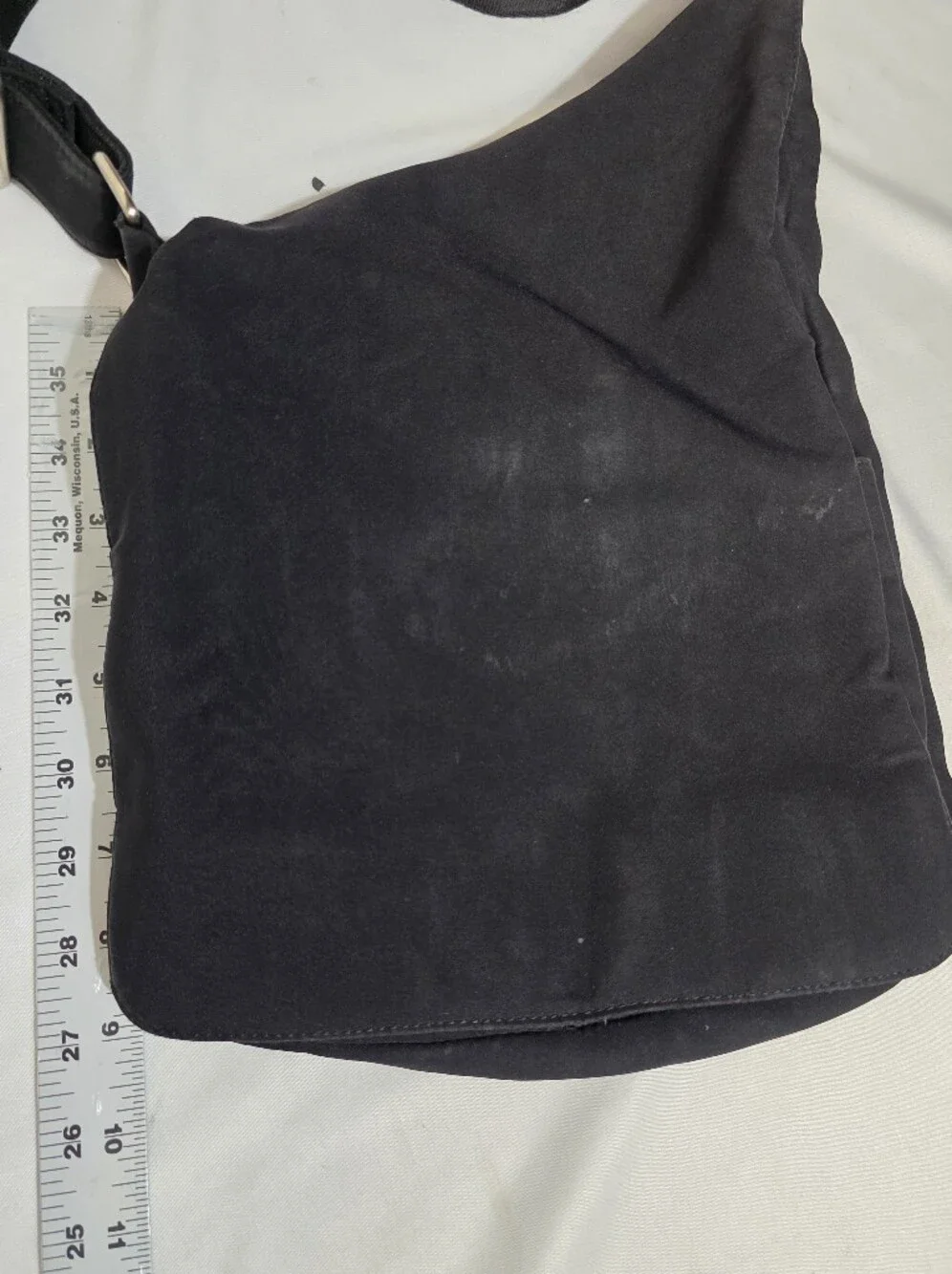 HOBO International Black Messenger Crossbody Nylon Canvas Bag